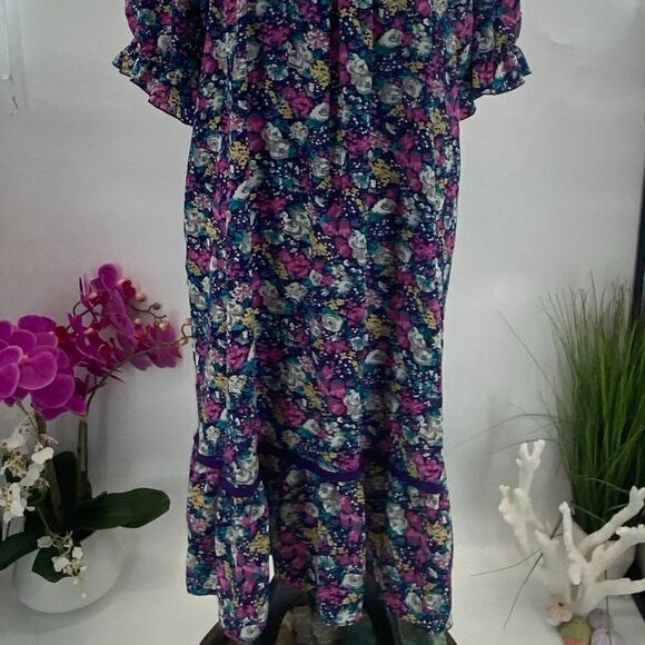 Vintage Hawaiian Muumuu 80's Liberty House Natural - Picture 5 of 9